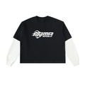 Layered Contrast Sleeve Cotton T-Shirt